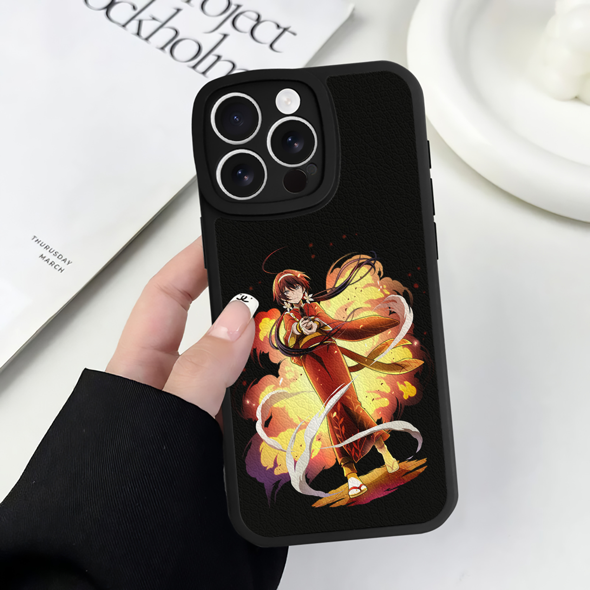 （画像用） 文豪ストレイドッグス Bungo Stray Dogs 【iPhone 16シリーズ対応】シリコンスマホケース（レザー調） 材質：シリコン